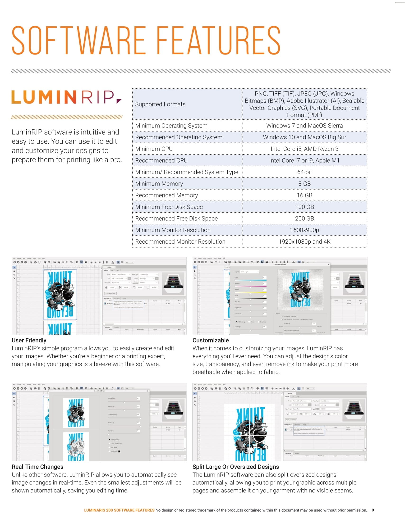 Luminaris-200-software-features