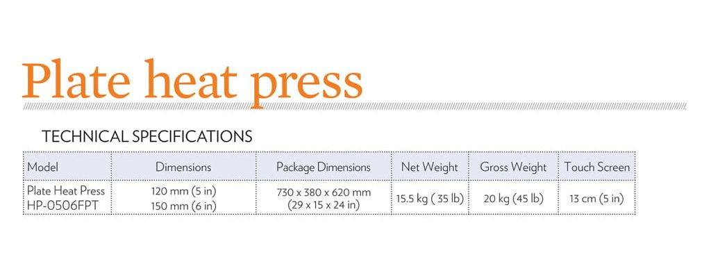 plate-heat-press-specs